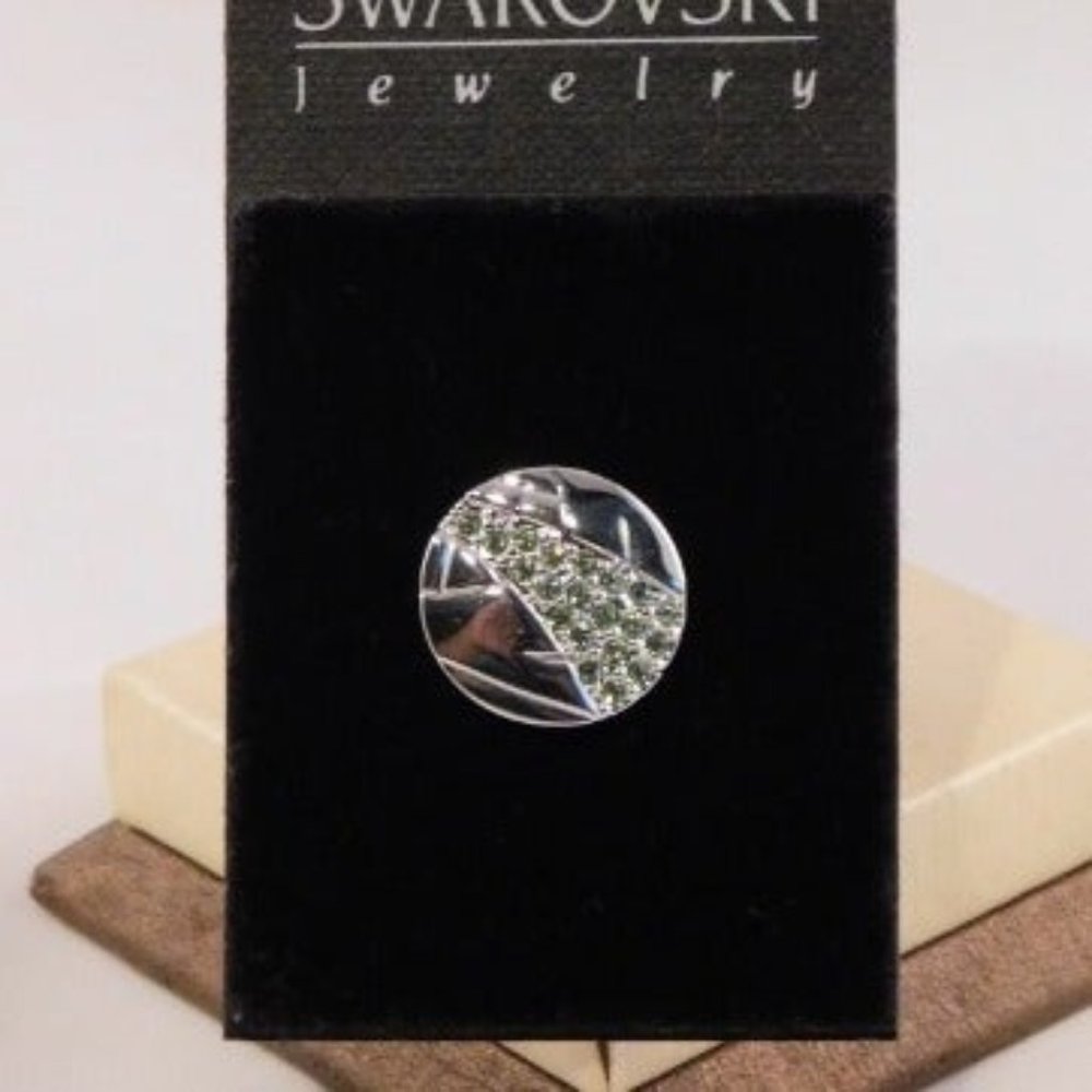 Authentic Swarovski Crystal Swan Stamped Tack Pin